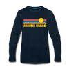 Sanibel Island, Florida Long Sleeve T-Shirt - Retro Sunrise Unisex Sanibel Island Long Sleeve Shirt - deep navy