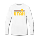 Utah Long Sleeve T-Shirt - Retro Sunrise Unisex Utah Long Sleeve Shirt - white