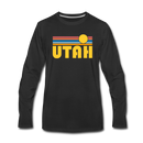 Utah Long Sleeve T-Shirt - Retro Sunrise Unisex Utah Long Sleeve Shirt - black