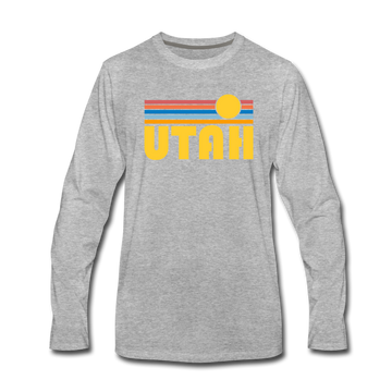 Utah Long Sleeve T-Shirt - Retro Sunrise Unisex Utah Long Sleeve Shirt - heather gray