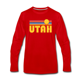 Utah Long Sleeve T-Shirt - Retro Sunrise Unisex Utah Long Sleeve Shirt - red