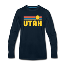 Utah Long Sleeve T-Shirt - Retro Sunrise Unisex Utah Long Sleeve Shirt - deep navy