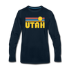 Utah Long Sleeve T-Shirt - Retro Sunrise Unisex Utah Long Sleeve Shirt - deep navy