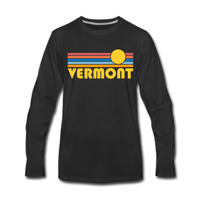 Vermont Long Sleeve T-Shirt - Retro Sunrise Unisex Vermont Long Sleeve Shirt - black