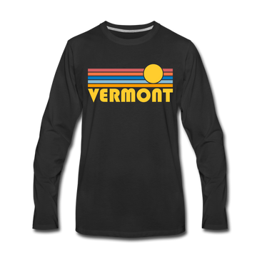 Vermont Long Sleeve T-Shirt - Retro Sunrise Unisex Vermont Long Sleeve Shirt - black