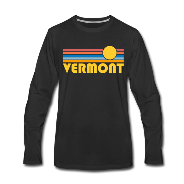 Vermont Long Sleeve T-Shirt - Retro Sunrise Unisex Vermont Long Sleeve Shirt - black