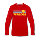 Vermont Long Sleeve T-Shirt - Retro Sunrise Unisex Vermont Long Sleeve Shirt - red