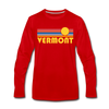 Vermont Long Sleeve T-Shirt - Retro Sunrise Unisex Vermont Long Sleeve Shirt - red