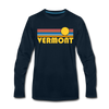 Vermont Long Sleeve T-Shirt - Retro Sunrise Unisex Vermont Long Sleeve Shirt - deep navy
