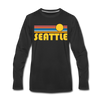Seattle, Washington Long Sleeve T-Shirt - Retro Sunrise Unisex Seattle Long Sleeve Shirt - black