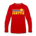 Seattle, Washington Long Sleeve T-Shirt - Retro Sunrise Unisex Seattle Long Sleeve Shirt - red