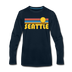 Seattle, Washington Long Sleeve T-Shirt - Retro Sunrise Unisex Seattle Long Sleeve Shirt - deep navy