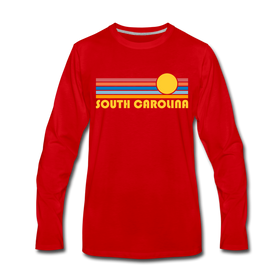 South Carolina Long Sleeve T-Shirt - Retro Sunrise Unisex South Carolina Long Sleeve Shirt - red