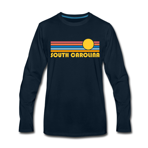 South Carolina Long Sleeve T-Shirt - Retro Sunrise Unisex South Carolina Long Sleeve Shirt - deep navy