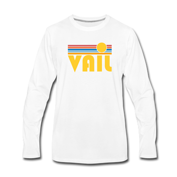 Vail, Colorado Long Sleeve T-Shirt - Retro Sunrise Unisex Vail Long Sleeve Shirt - white