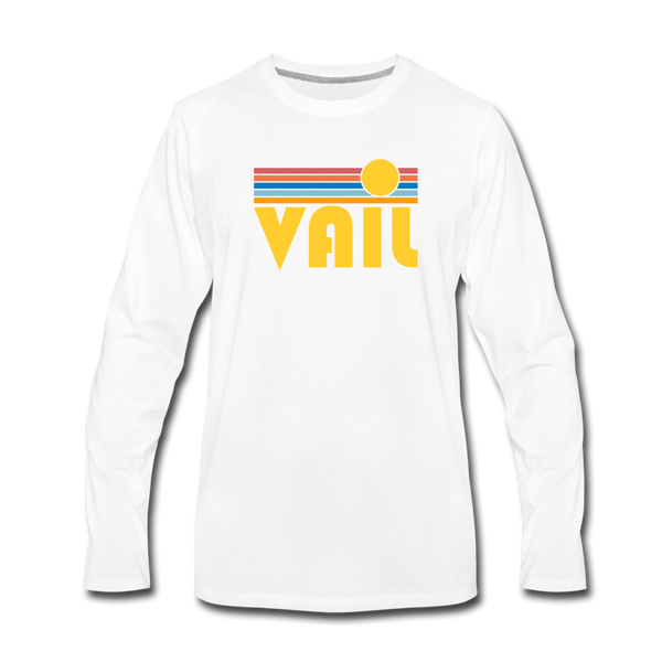 Vail, Colorado Long Sleeve T-Shirt - Retro Sunrise Unisex Vail Long Sleeve Shirt - white