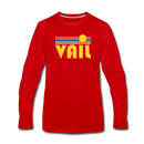 Vail, Colorado Long Sleeve T-Shirt - Retro Sunrise Unisex Vail Long Sleeve Shirt - red