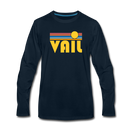 Vail, Colorado Long Sleeve T-Shirt - Retro Sunrise Unisex Vail Long Sleeve Shirt - deep navy