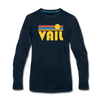 Vail, Colorado Long Sleeve T-Shirt - Retro Sunrise Unisex Vail Long Sleeve Shirt - deep navy