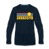 Sarasota, Florida Long Sleeve T-Shirt - Retro Sunrise Unisex Sarasota Long Sleeve Shirt - deep navy