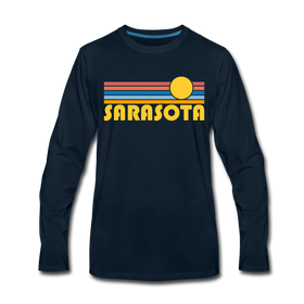 Sarasota, Florida Long Sleeve T-Shirt - Retro Sunrise Unisex Sarasota Long Sleeve Shirt