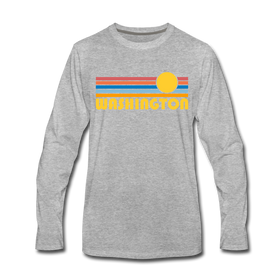 Washington Long Sleeve T-Shirt - Retro Sunrise Unisex Washington Long Sleeve Shirt