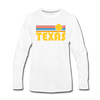 Texas Long Sleeve T-Shirt - Retro Sunrise Unisex Texas Long Sleeve Shirt - white