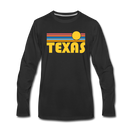 Texas Long Sleeve T-Shirt - Retro Sunrise Unisex Texas Long Sleeve Shirt - black