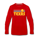 Texas Long Sleeve T-Shirt - Retro Sunrise Unisex Texas Long Sleeve Shirt - red