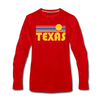 Texas Long Sleeve T-Shirt - Retro Sunrise Unisex Texas Long Sleeve Shirt - red