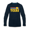 Texas Long Sleeve T-Shirt - Retro Sunrise Unisex Texas Long Sleeve Shirt - deep navy