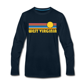 West Virginia Long Sleeve T-Shirt - Retro Sunrise Unisex West Virginia Long Sleeve Shirt