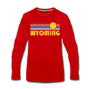 Wyoming Long Sleeve T-Shirt - Retro Sunrise Unisex Wyoming Long Sleeve Shirt - red