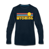 Wyoming Long Sleeve T-Shirt - Retro Sunrise Unisex Wyoming Long Sleeve Shirt - deep navy