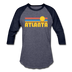 Atlanta, Georgia Baseball T-Shirt - Retro Sunrise Unisex Atlanta Raglan T Shirt - heather blue/navy