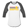 Asheville, North Carolina Baseball T-Shirt - Retro Sunrise Unisex Asheville Raglan T Shirt - white/charcoal