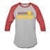 Boston, Massachusetts Baseball T-Shirt - Retro Sunrise Unisex Boston Raglan T Shirt - heather gray/red