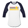 Brooklyn, New York Baseball T-Shirt - Retro Sunrise Unisex Brooklyn Raglan T Shirt - white/navy