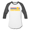California Baseball T-Shirt - Retro Sunrise Unisex California Raglan T Shirt - white/charcoal