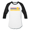 Breckenridge, Colorado Baseball T-Shirt - Retro Sunrise Unisex Breckenridge Raglan T Shirt - white/black