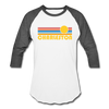 Charleston, South Carolina Baseball T-Shirt - Retro Sunrise Unisex Charleston Raglan T Shirt - white/charcoal