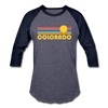 Colorado Baseball T-Shirt - Retro Sunrise Unisex Colorado Raglan T Shirt