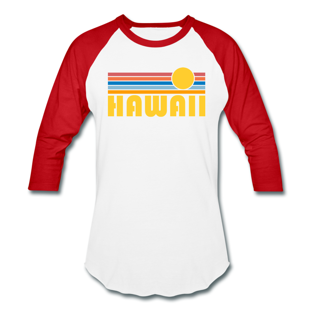 Hawaii Baseball T-Shirt - Retro Sunrise Unisex Hawaii Raglan T Shirt
