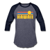 Hawaii Baseball T-Shirt - Retro Sunrise Unisex Hawaii Raglan T Shirt - heather blue/navy