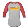 Florida Baseball T-Shirt - Retro Sunrise Unisex Florida Raglan T Shirt - heather gray/red