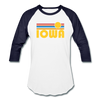Iowa Baseball T-Shirt - Retro Sunrise Unisex Iowa Raglan T Shirt - white/navy