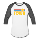 Iowa Baseball T-Shirt - Retro Sunrise Unisex Iowa Raglan T Shirt - white/charcoal