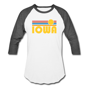 Iowa Baseball T-Shirt - Retro Sunrise Unisex Iowa Raglan T Shirt - white/charcoal