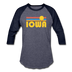 Iowa Baseball T-Shirt - Retro Sunrise Unisex Iowa Raglan T Shirt - heather blue/navy