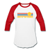 Lake of the Ozarks, Missouri Baseball T-Shirt - Retro Sunrise Unisex Lake of the Ozarks Raglan T Shirt - white/red